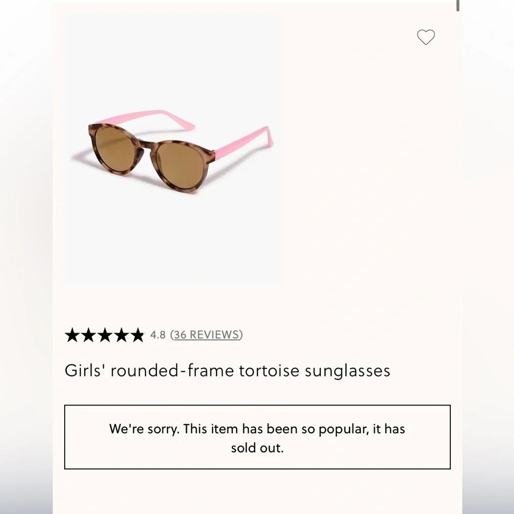 Crewcuts Girls Rounded Frame Tortoise Sunglasses NWT